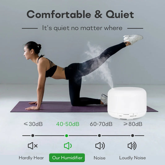 Transform Your Space with the Air Humidifier Essential Oil Diffuser - 300ML, 500ML, & 1000ML Options Featuring Remote Control and Soothing LED Lights