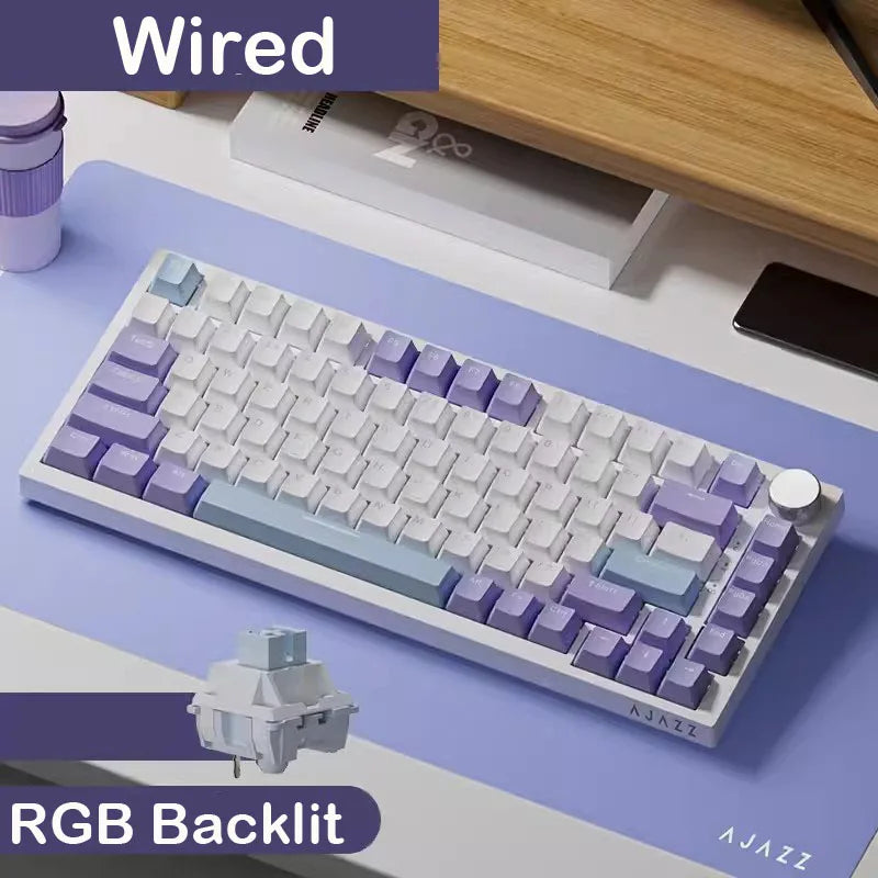 AK820 Pro Tri-Mode RGB Mechanical Gaming Keyboard - Wired & Wireless with Hot-Swappable Switches, Compact 70% Layout for PC and Mac