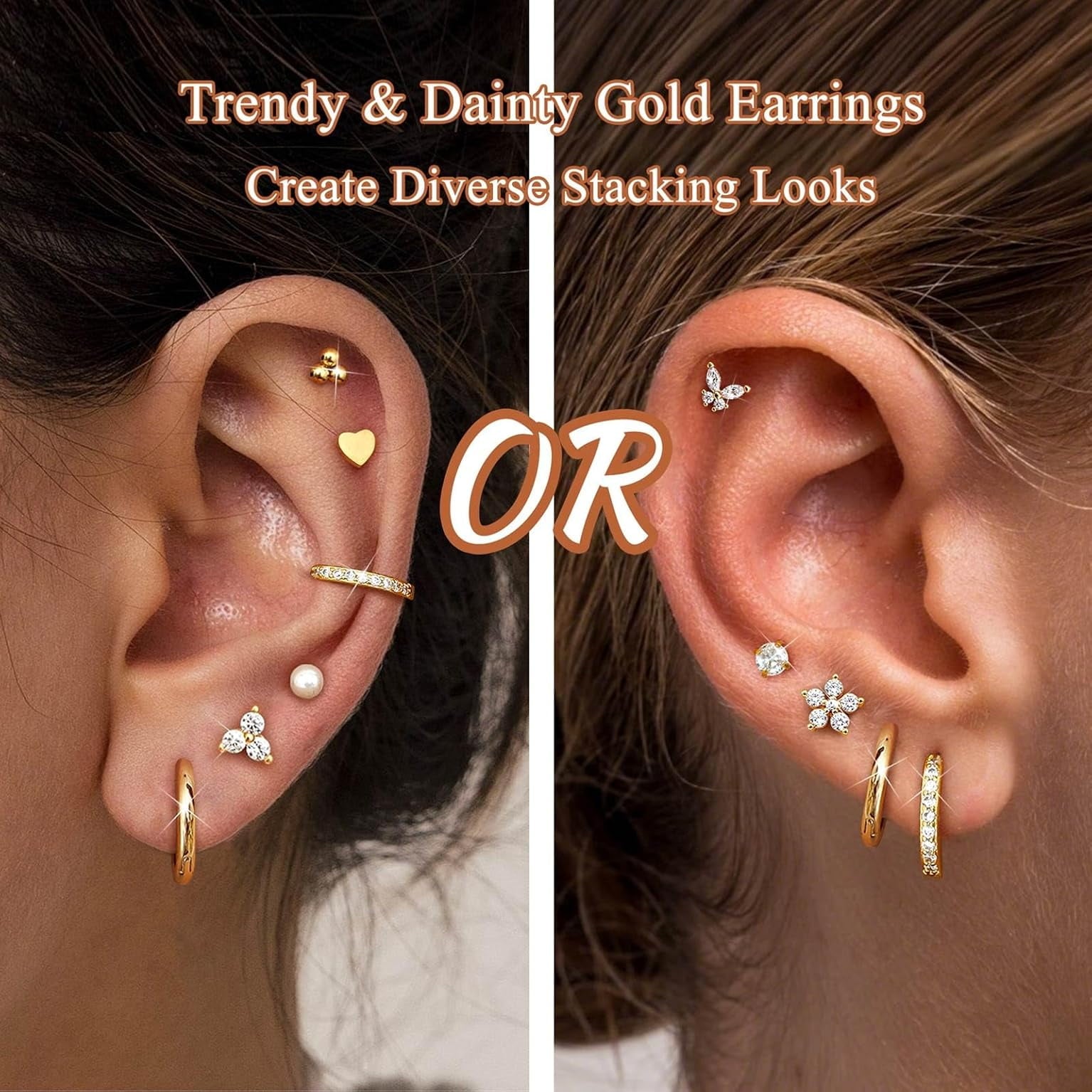 Hypoallergenic Surgical Stainless Steel Silver Stud Hoop Earrings for Women