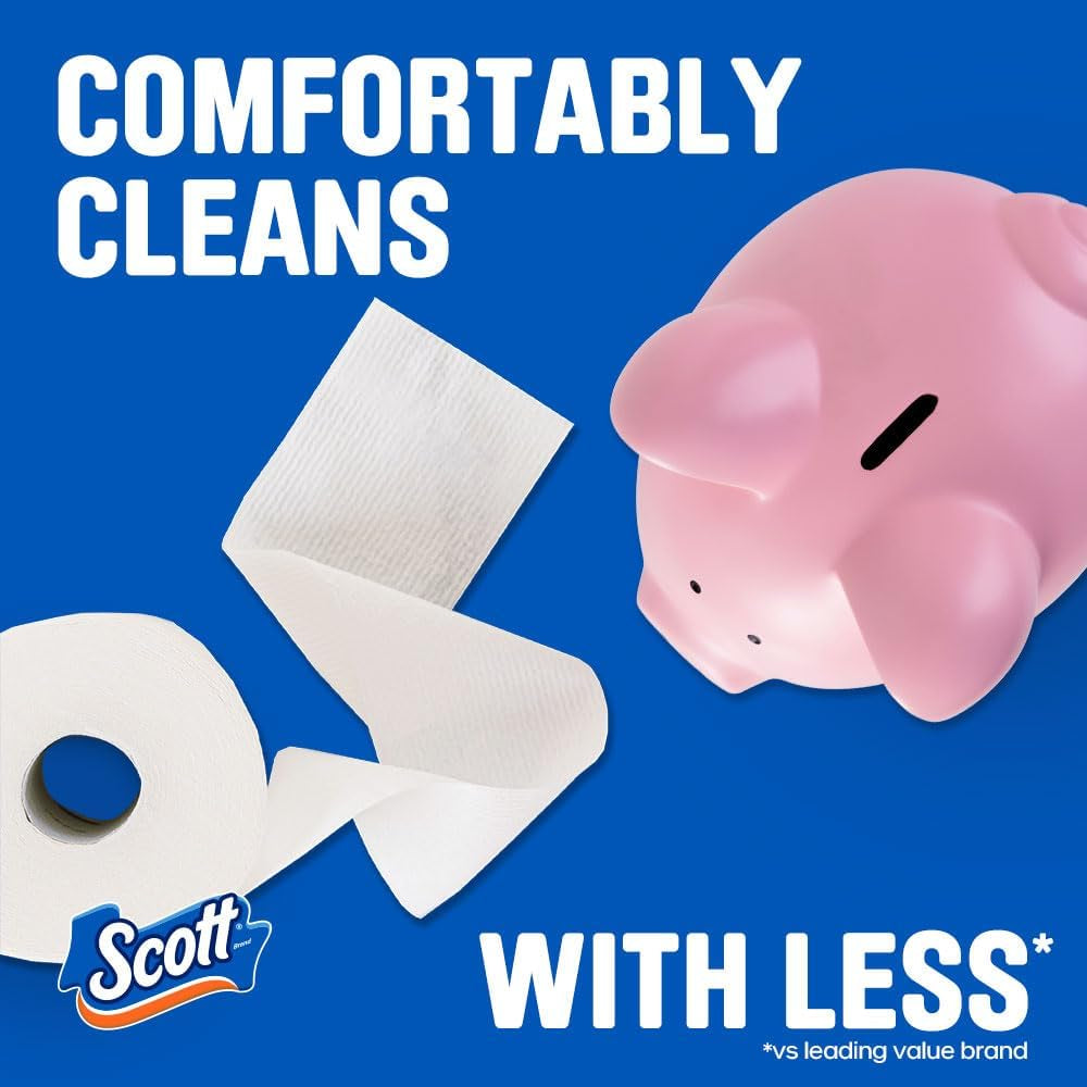 Comfortplus Toilet Paper, 12 Double Rolls, 231 Sheets per Roll, Septic-Safe, 1-Ply Toilet Tissue