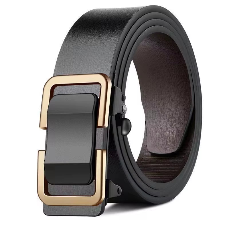 Luxury Leather Belt for Men Metal Automatic Buckle