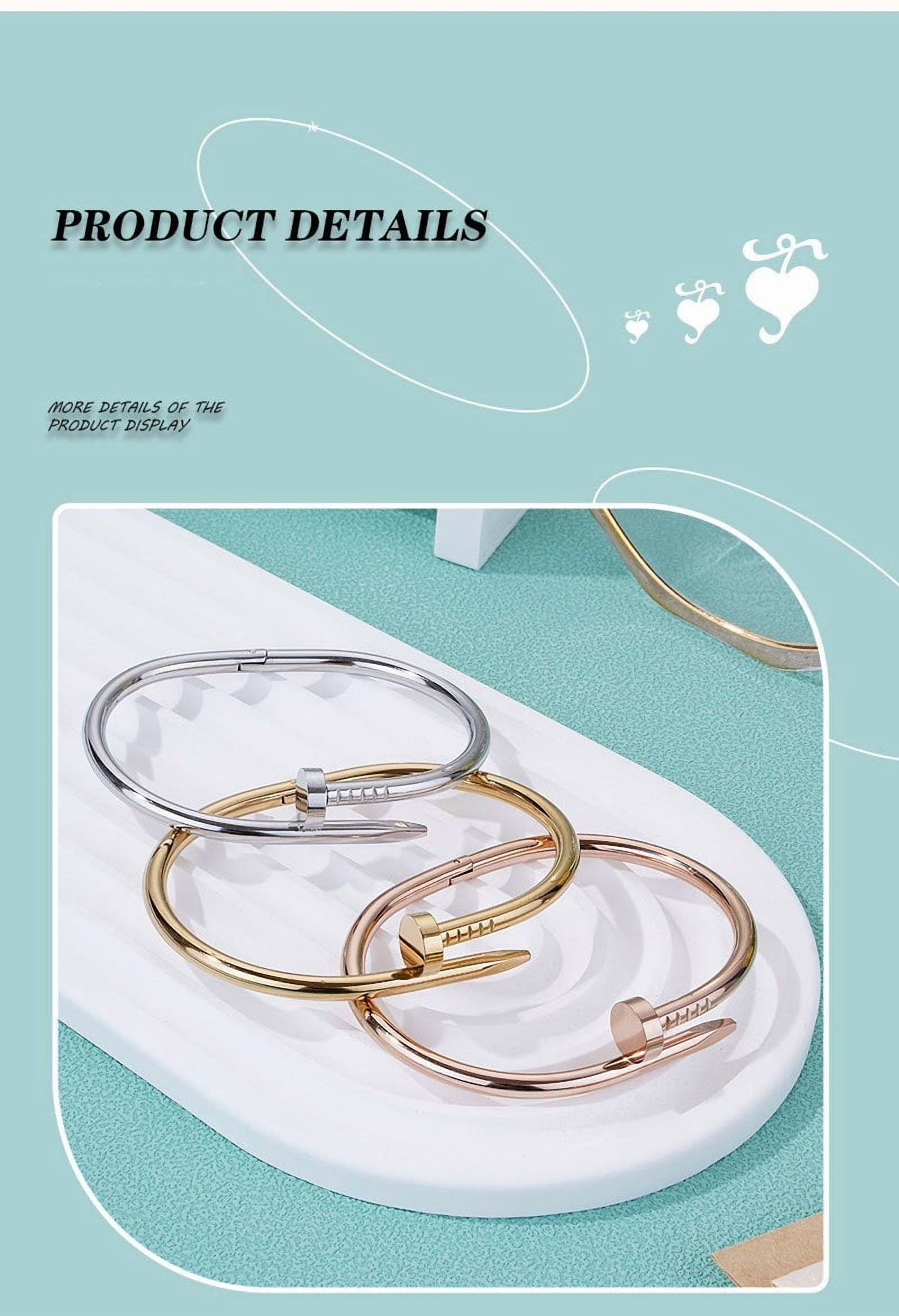 Titanium Steel Bracelet Featuring 18K Gold Plating and Diamond Inlays - A Fusion of Elegance and Minimalist Design