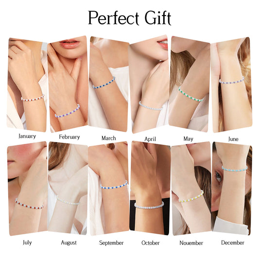 18K White Gold Plated Tennis Bracelet for Women 