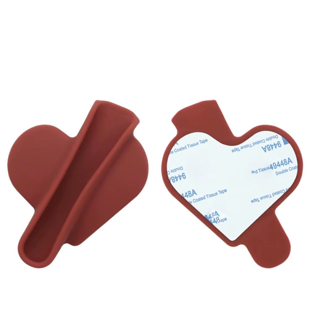 Heart Shaped Mobile Phone Case Phone Lipstick Holder Soft Silicone Protective Case Women Girl Lip Glaze Back Stick Holder
