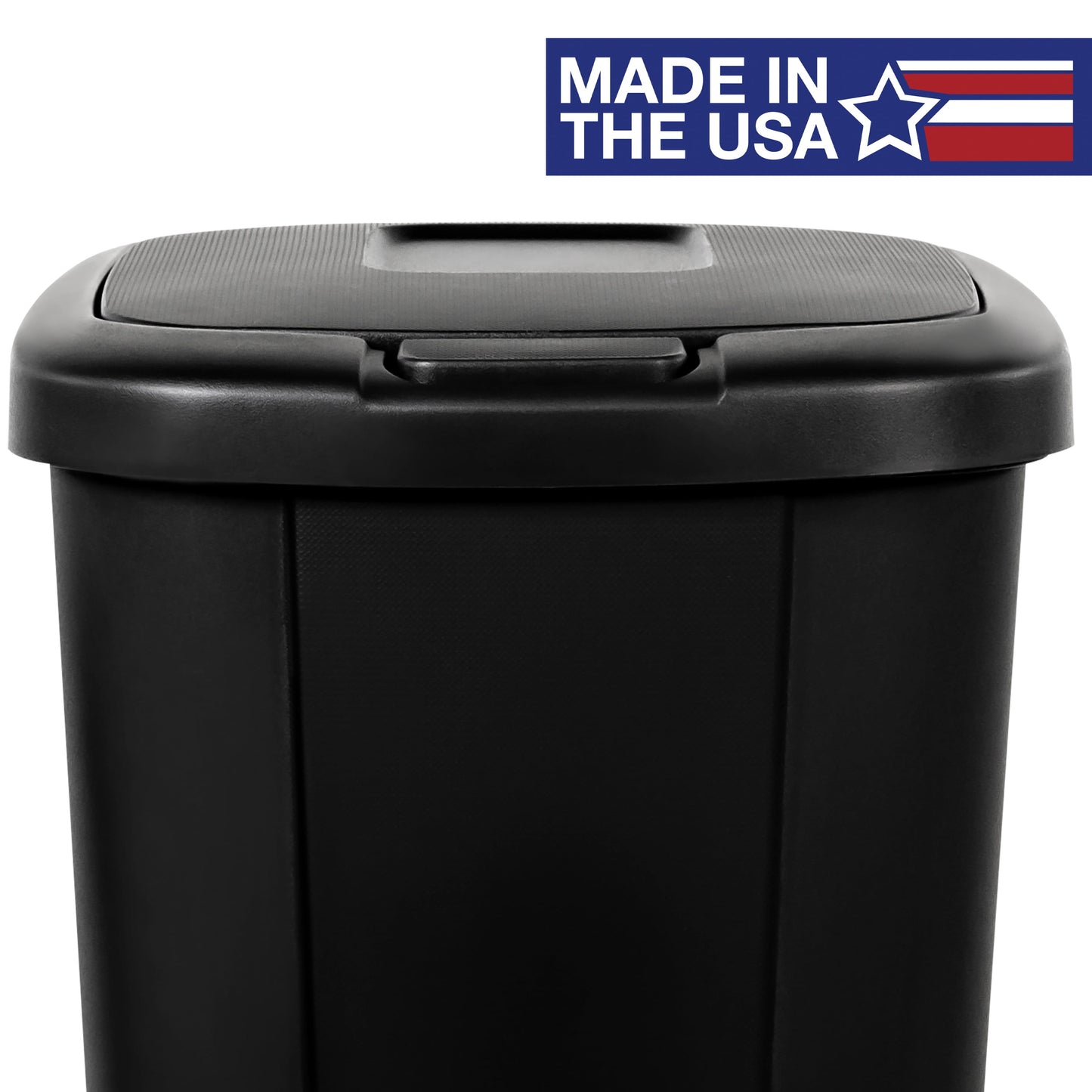 13.3-Gallon Touch Top Kitchen Trash Can, Black, Set of 2