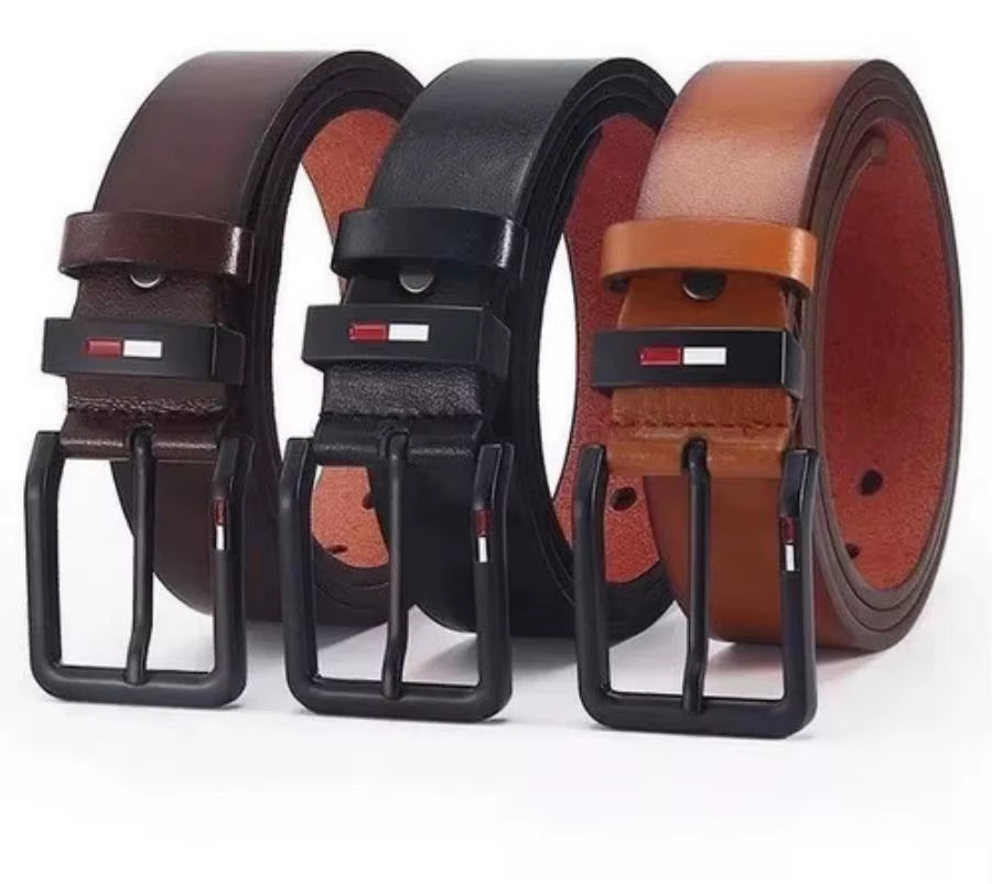 Men's PU Leather Alloy Pin Square Buckle Belt