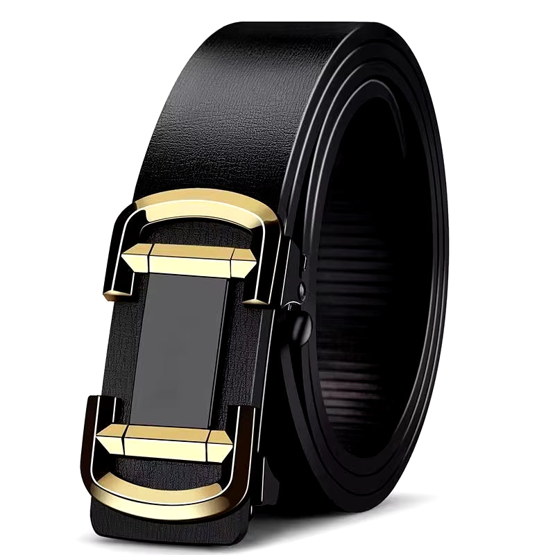 Luxury Leather Belt for Men Metal Automatic Buckle
