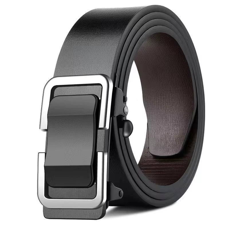 Luxury Leather Belt for Men Metal Automatic Buckle