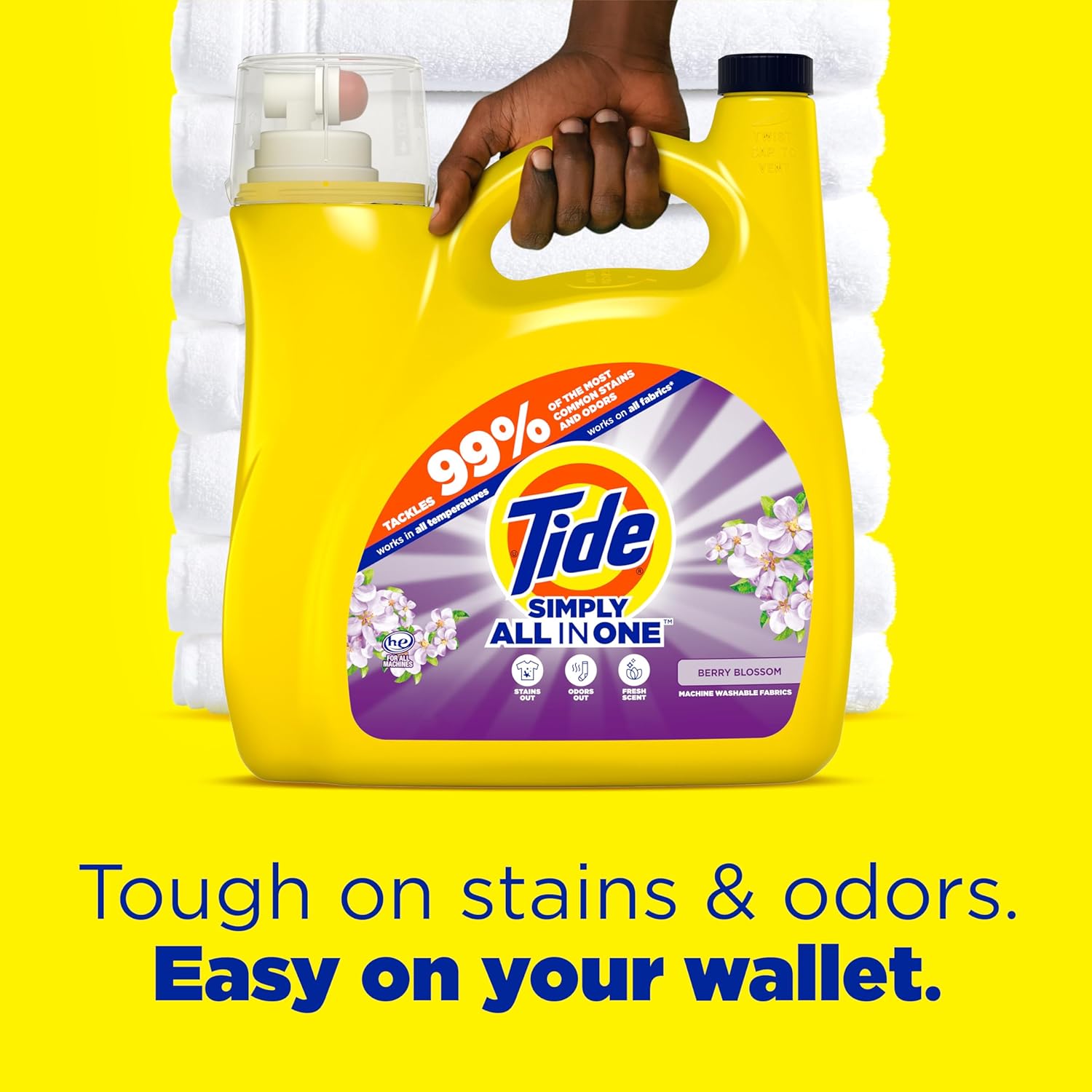 Tide Simply All-In-One Berry Blossom Liquid Laundry Detergent - 89 Loads of Freshness in 117 Fl Oz