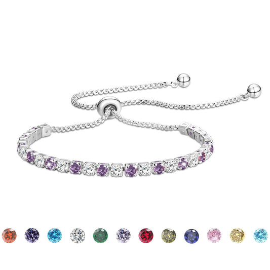 18K White Gold Plated Tennis Bracelet for Women 