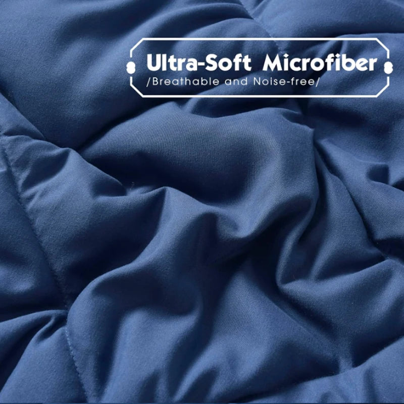 3-Pieces King Size Comforter Set Navy Quilted down Alternative Bedding Set,Super Soft Microfiber Comforter with 2 Pillowcases