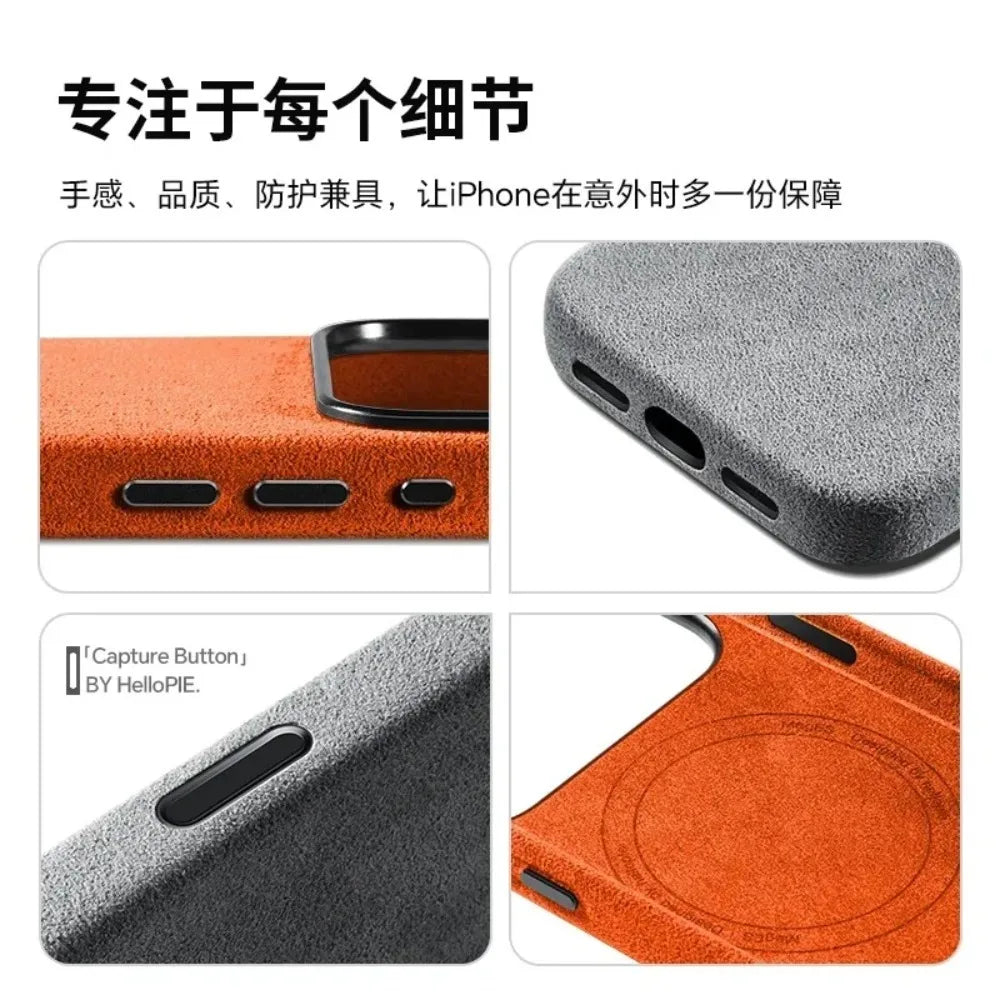 Elevate Your Style with the Hellopie Magnetic Soft Case for iPhone 17 Pro Max - Luxury Alcantara, Anti-Slip & Magsafe Compatible