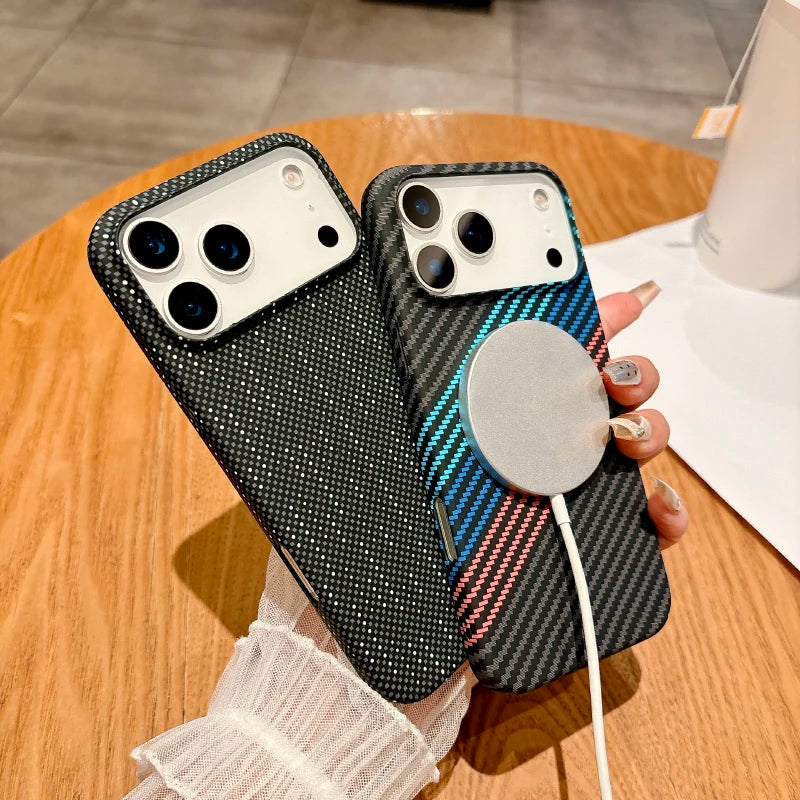 Elevate Your Style with the Luxury Carbon Fiber Texture MagSafe Magnetic Phone Case for iPhone 17 Pro Max/17/Air/17 Pro