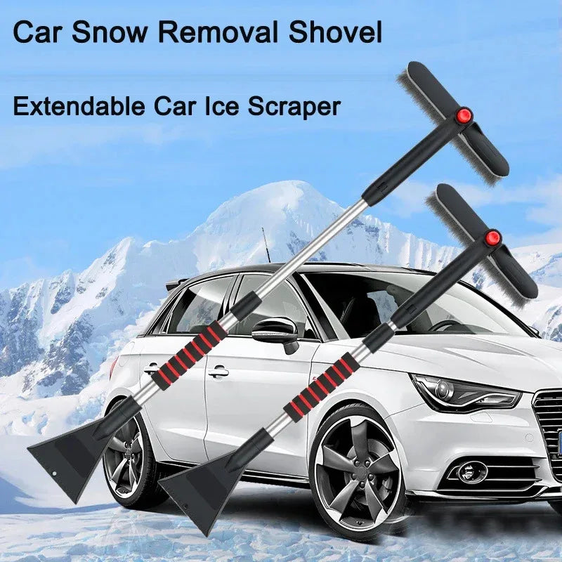 Winter Ready: Extendable Snow Shovel & Ice Scraper Brush for Effortless Car Maintenance
