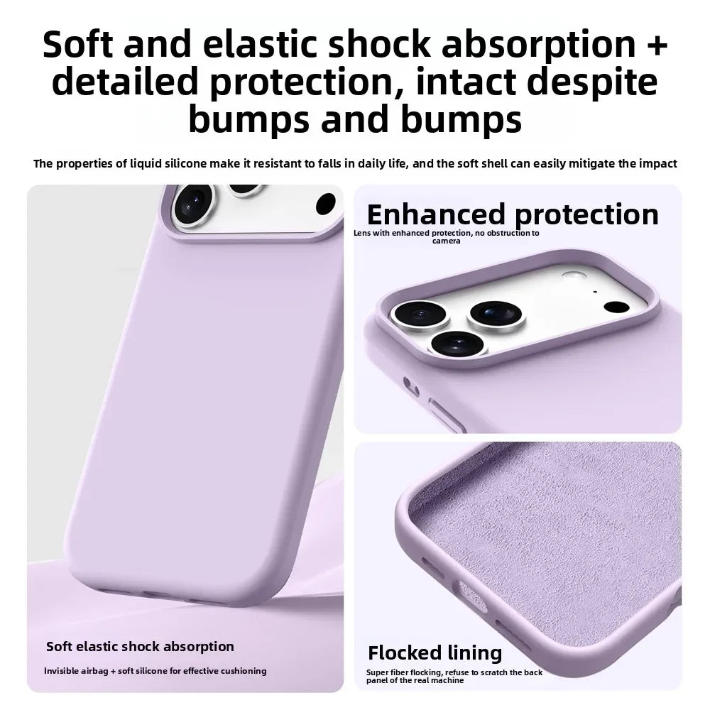 Liquid Silicone Magnetic MagSafe Case for iPhone 17 & 16 Pro Max - Soft Solid Color Skin Protection