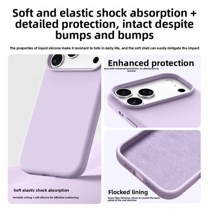 Liquid Silicone Magnetic MagSafe Case for iPhone 17 & 16 Pro Max - Soft Solid Color Skin Protection