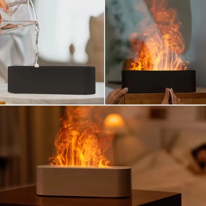 Transform Your Space with the Essential Oil Aroma Diffuser - Experience the Captivating Flame Effect and Soothing Mist