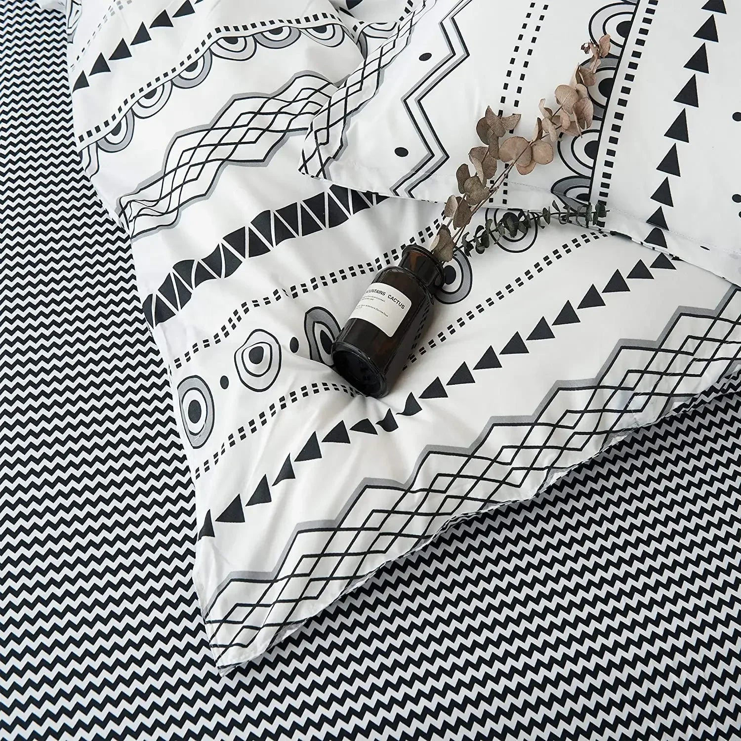 Bohon Paisley Duvet Cover Set Black White Print 3Pcs Polyester Bedding Sets Luxury Pillow Case Queen and King Size Bedding Sets