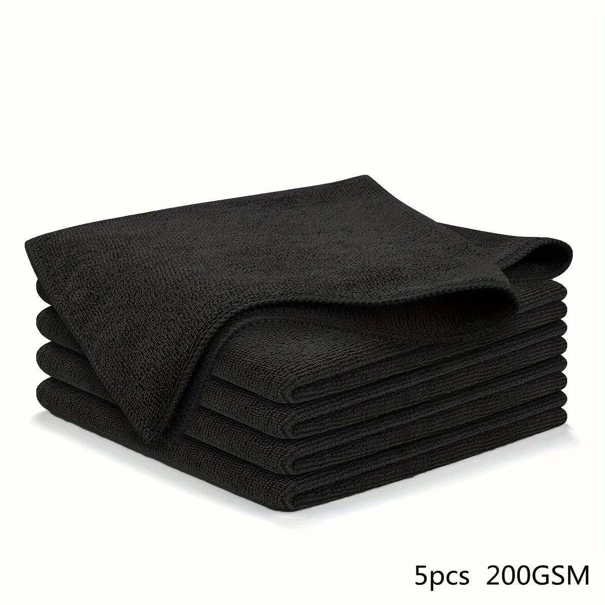 5/10/20/50/100Pcs Super Soft Black Car Wipes Scouring Cloth Set Quick Dry Absorbent Microfiber Cloth