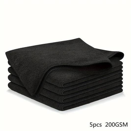 5/10/20/50/100Pcs Super Soft Black Car Wipes Scouring Cloth Set Quick Dry Absorbent Microfiber Cloth