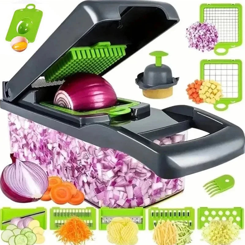 Revolutionize Your Cooking with the 14/16 in 1 Multifunctional Vegetable Chopper - Effortlessly Slice, Dice, and Grate!