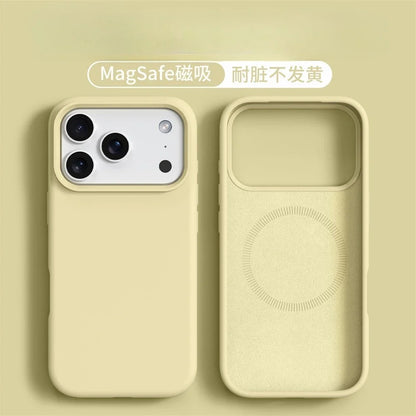 Liquid Silicone Magnetic MagSafe Case for iPhone 17 & 16 Pro Max - Soft Solid Color Skin Protection
