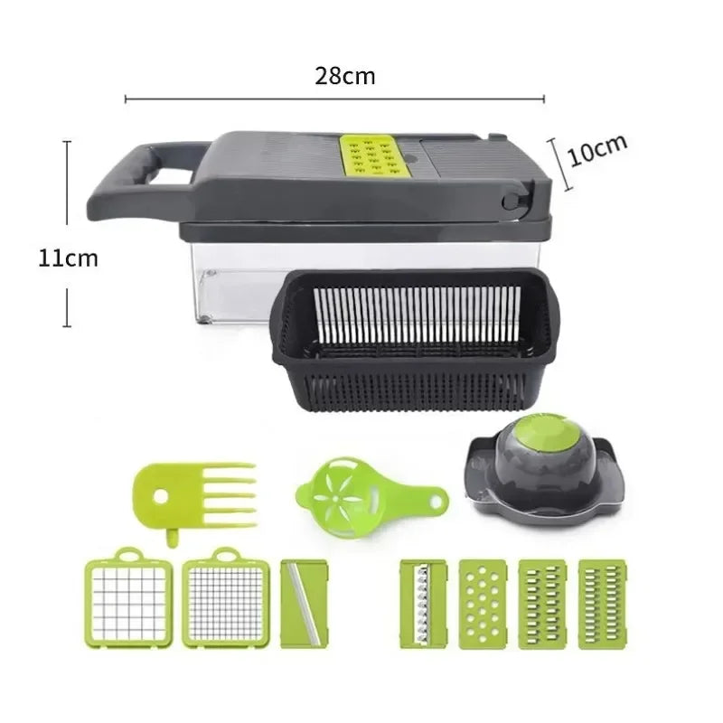 Revolutionize Your Cooking with the 14/16 in 1 Multifunctional Vegetable Chopper - Effortlessly Slice, Dice, and Grate!