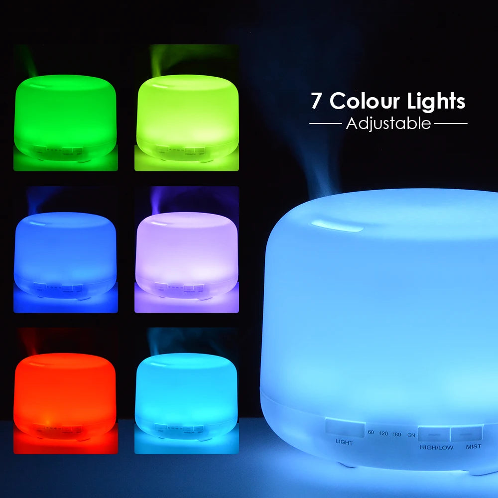 Transform Your Space with the Air Humidifier Essential Oil Diffuser - 300ML, 500ML, & 1000ML Options Featuring Remote Control and Soothing LED Lights