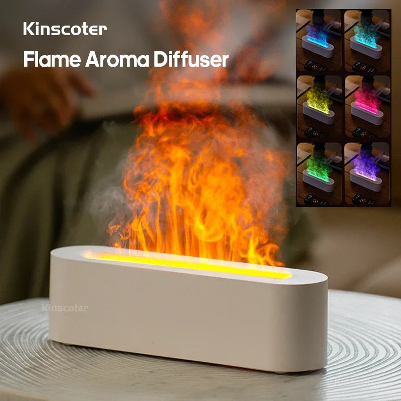 Transform Your Space with the Essential Oil Aroma Diffuser - Experience the Captivating Flame Effect and Soothing Mist