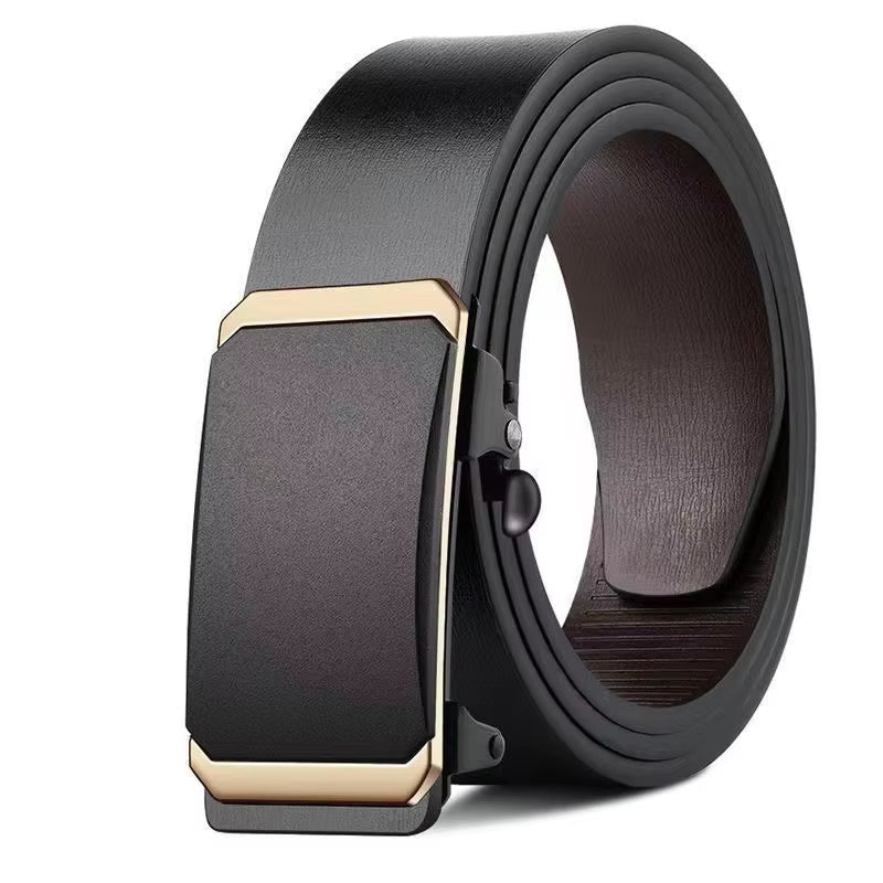 Luxury Leather Belt for Men Metal Automatic Buckle