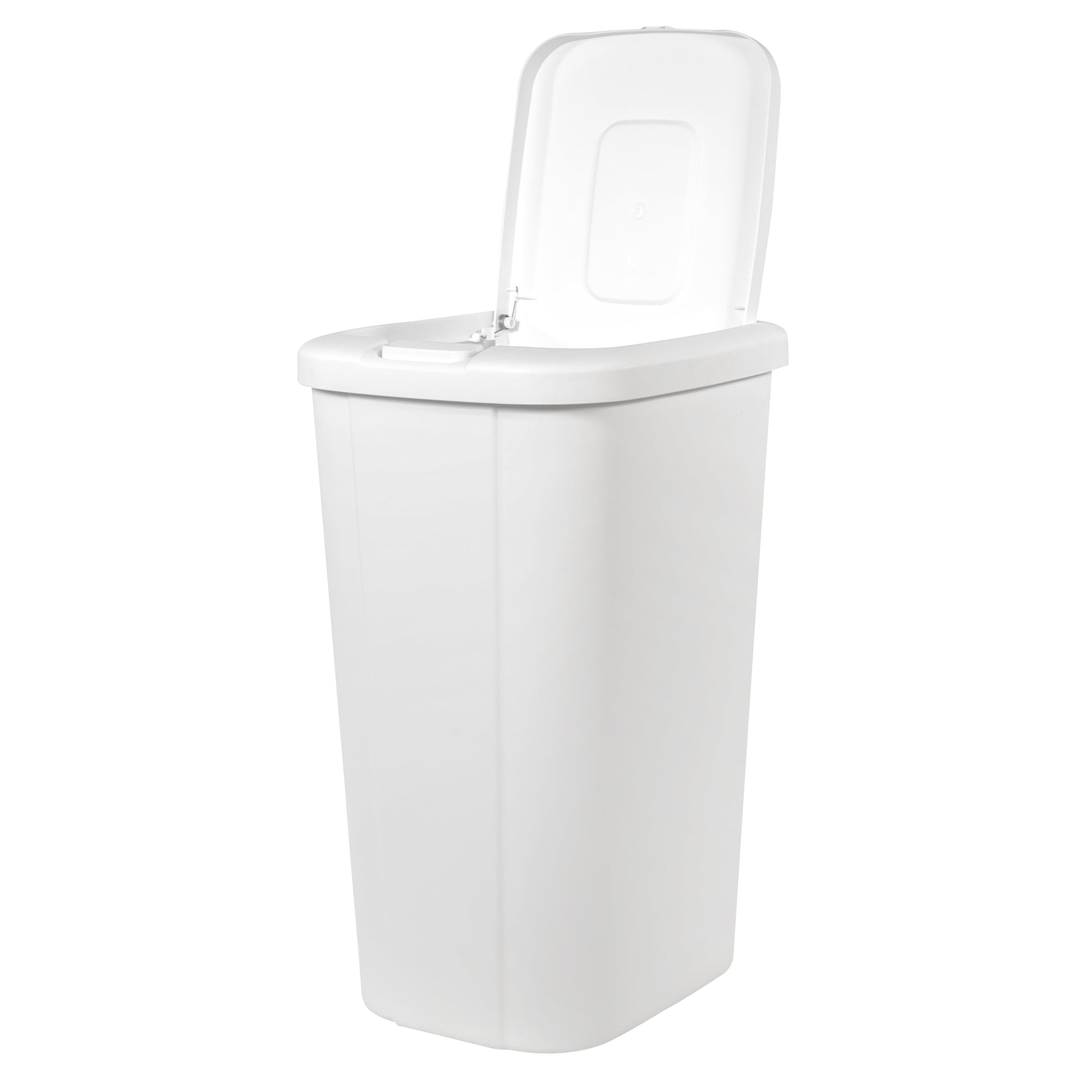 13.3 Gallon Touch Top Kitchen Trash Can with Push Button Lid, White Plastic