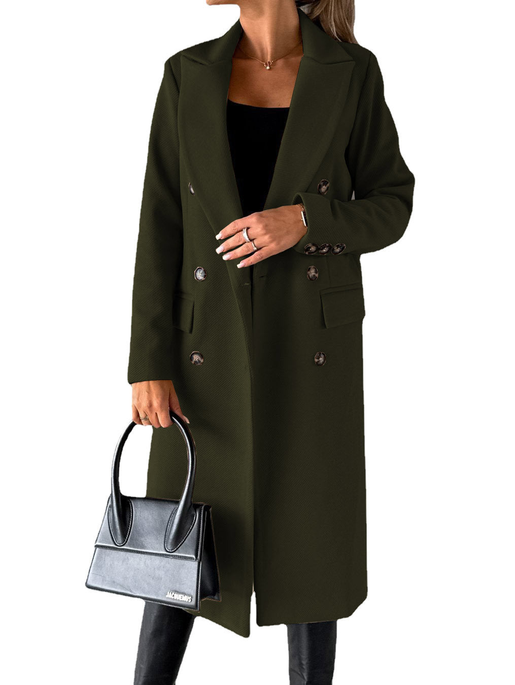 Chic Double Breasted Lapel Coat - Stylish Winter Essential for Women