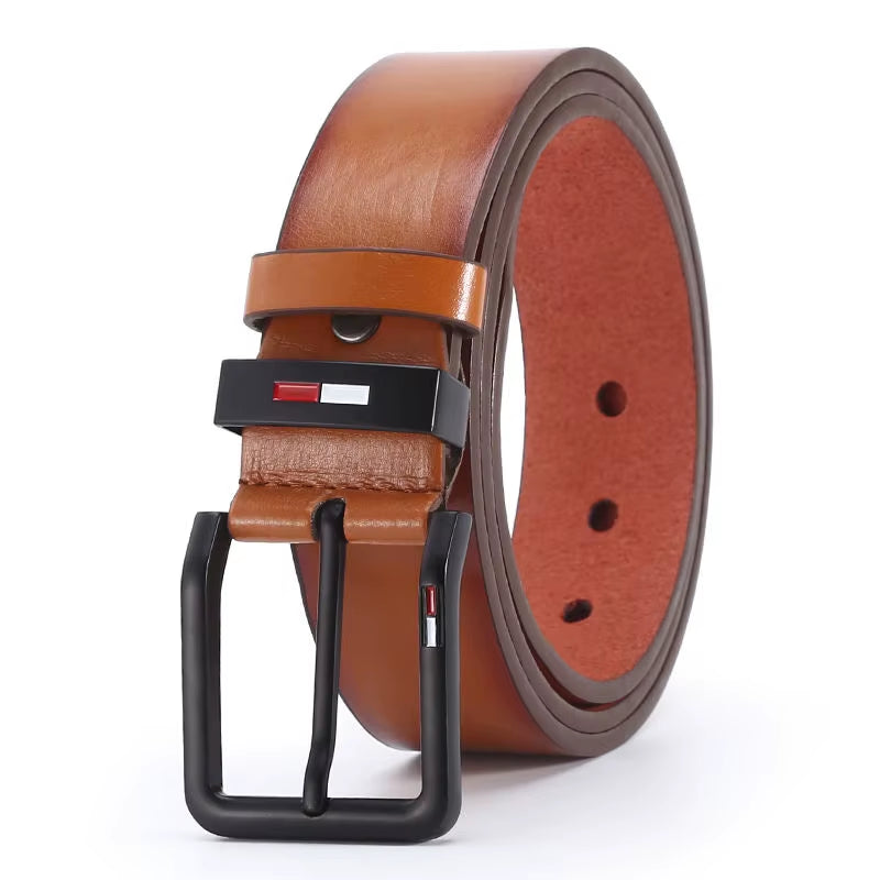Men's PU Leather Alloy Pin Square Buckle Belt