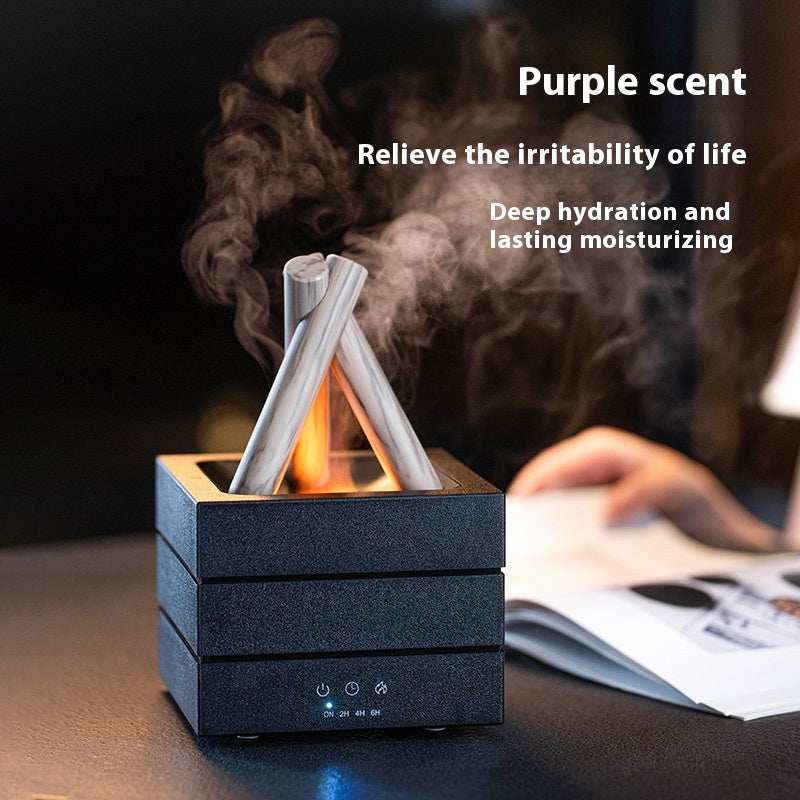 Flame Effect Aromatherapy Humidifier Aroma  Diffuser with Large Mist Essential Oil Compatible 7-Color LED Light