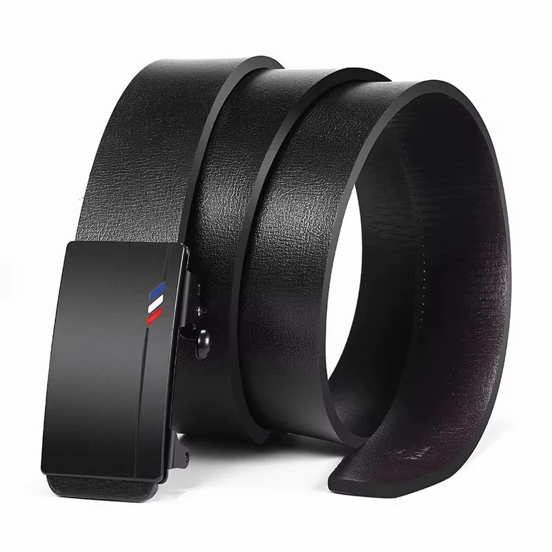 Luxury Leather Belt for Men Metal Automatic Buckle
