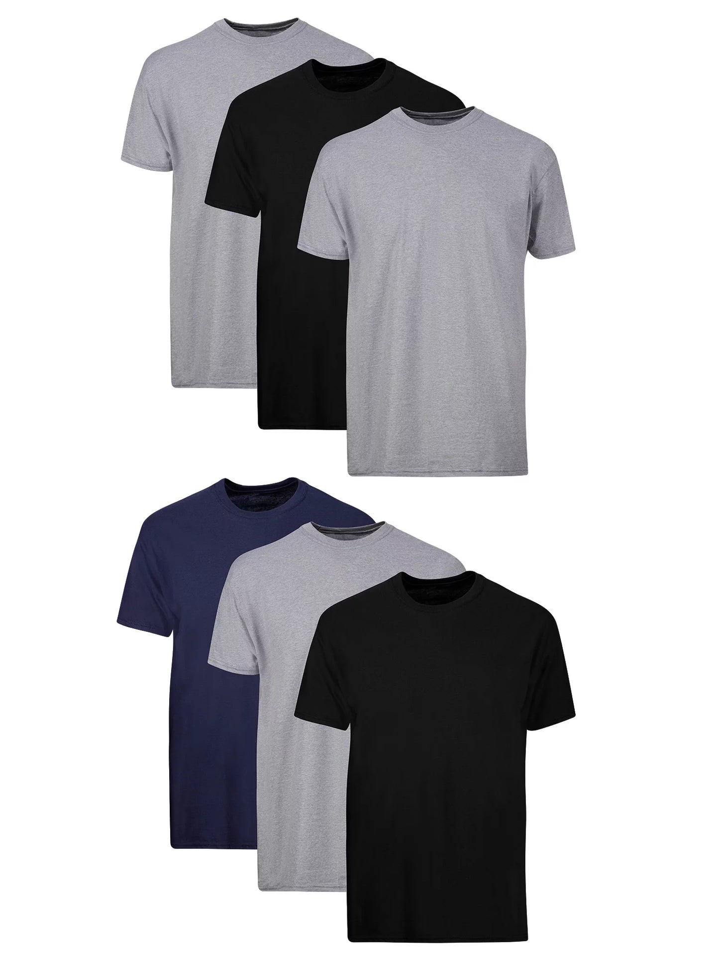 Elevate Your Essentials: Men's ComfortSoft Assorted Crew Neck Undershirts Value Pack - 6 Count