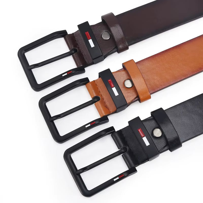 Men's PU Leather Alloy Pin Square Buckle Belt