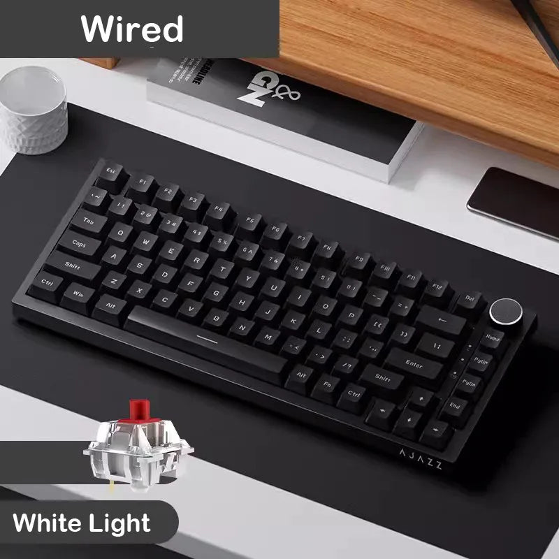 AK820 Pro Tri-Mode RGB Mechanical Gaming Keyboard - Wired & Wireless with Hot-Swappable Switches, Compact 70% Layout for PC and Mac