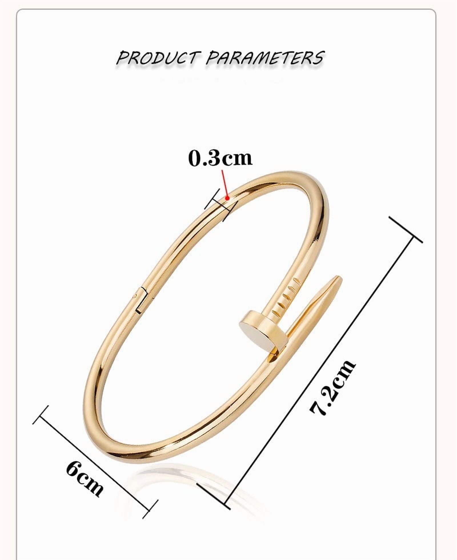 Titanium Steel Bracelet Featuring 18K Gold Plating and Diamond Inlays - A Fusion of Elegance and Minimalist Design