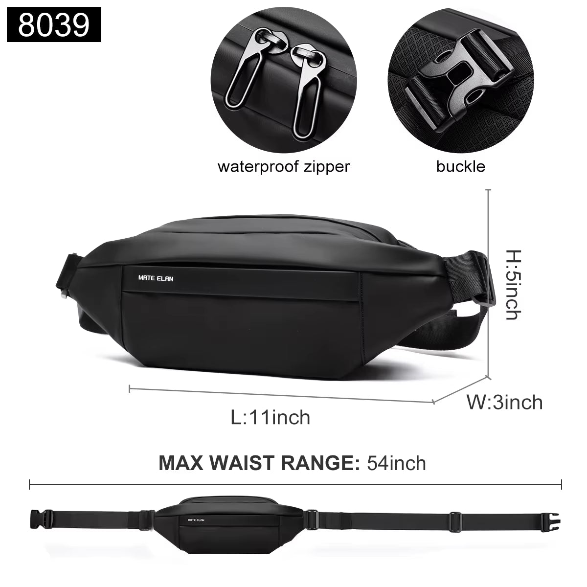 Fashionable Solid Waterproof Men'S Crossbody Shoulder Bag